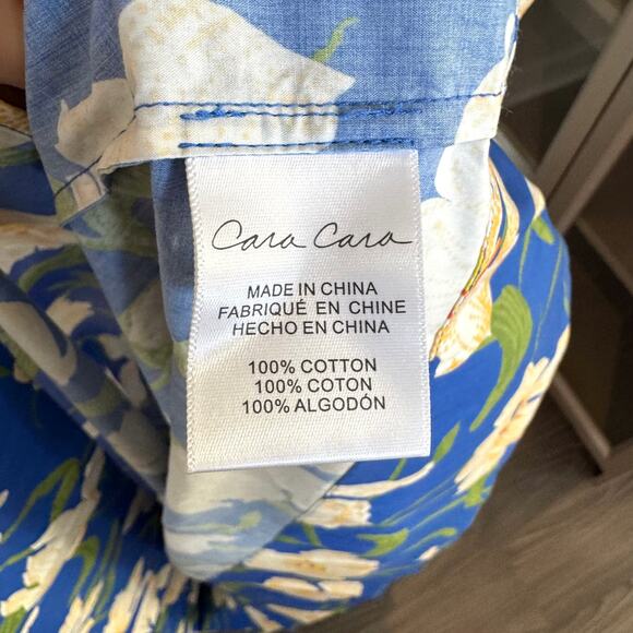 Cara Cara Kayla Floral Midi Skirt NEW Blue Holland Tulips Pleated Poplin NWT 4 - Picture 7 of 7